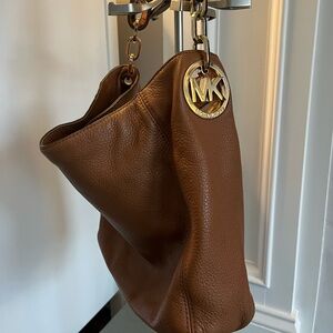 Michael Kors brown leather shoulder bag
